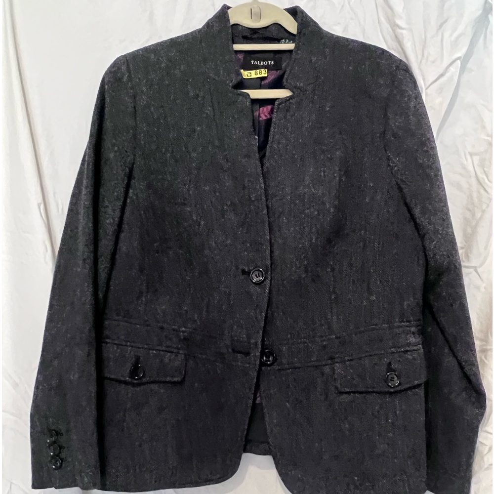 Talbots Heathered Navy Blue Blazer